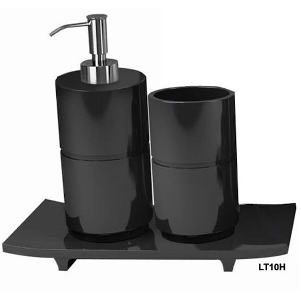 Nu Steel Tatara Group LT10H Loft Collection Amenity Tray - Black Resin -pack of 3 LT10H - main